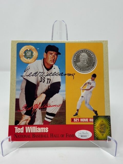 Ted Williams Autographed Boston Red Sox Legends of Baseball Silver Coin  Cachet Deluxe Framed with Collage11x14 Photo - JSA
