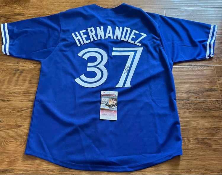 Teoscar Hernandez Autographed Toronto Blue Jays pro style Jersey JSA - Got  Memorabilia
