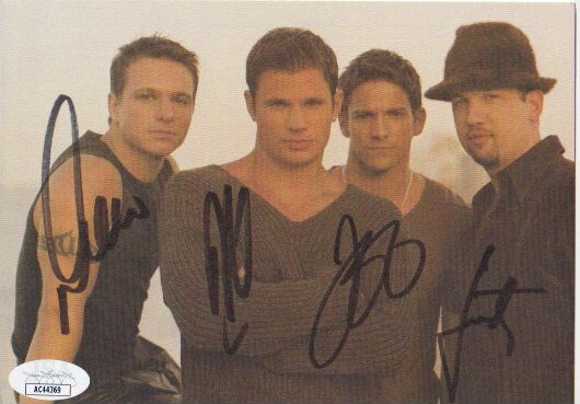 98 Degrees Signed Autographed Photo + Wristband Pop Group Vintage