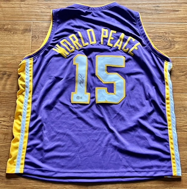 Autographed/Signed Ron Artest Los Angeles Yellow Basketball Jersey
