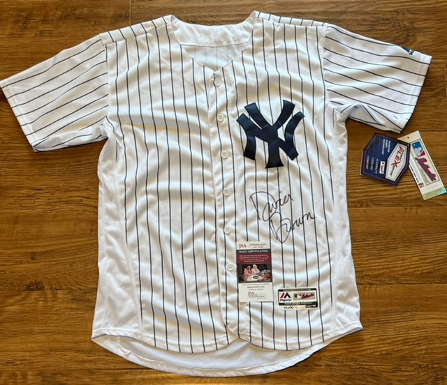 Dwier Brown Autographed Field of Dreams Authentic NWT Majestic Flex Base  New York Yankees Jersey JSA - Got Memorabilia
