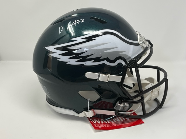 DeVonta Smith Signed Eagles Full-Size Speed Helmet Inscribed