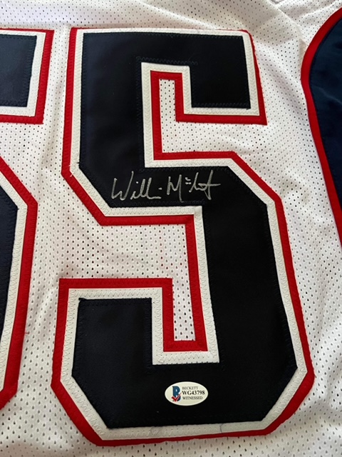 Willie Mcginest Autographed Blue Pro Style Jersey- Beckett W – The