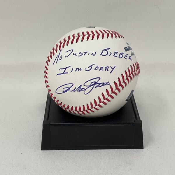 Pete Rose Autographed Cincinnati Reds No Justin Bieber I'm Sorry ROML Baseball JSA
