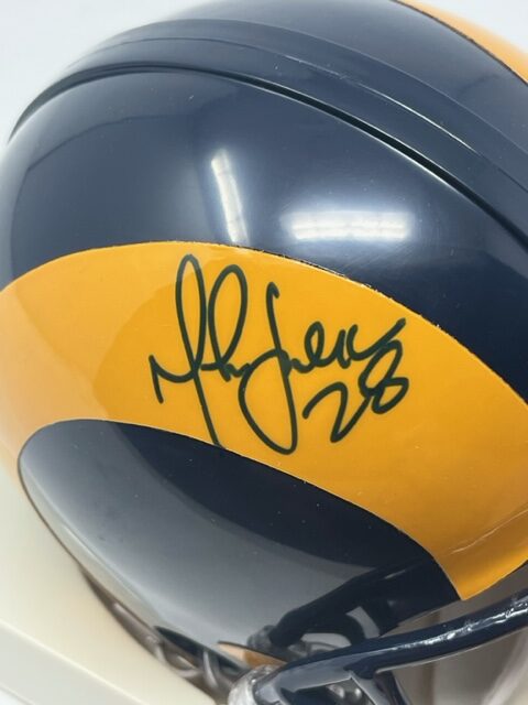 Lot - Marshall Faulk Autographed St. Louis Rams Mini Helmet