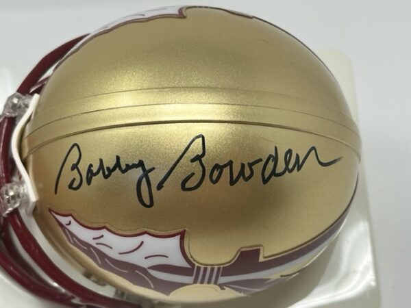Bobby Bowden Autographed FSU Seminoles Mini Helmet JSA - Image 2