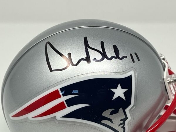 Drew Bledsoe Autographed New England Patriots Mini Helmet JSA - Image 2