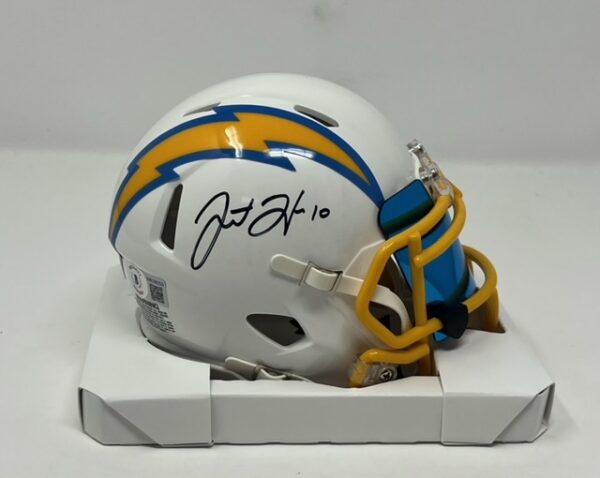 Justin Herbert Autographed Los Angeles Chargers Speed Mini Helmet With Visor Beckett