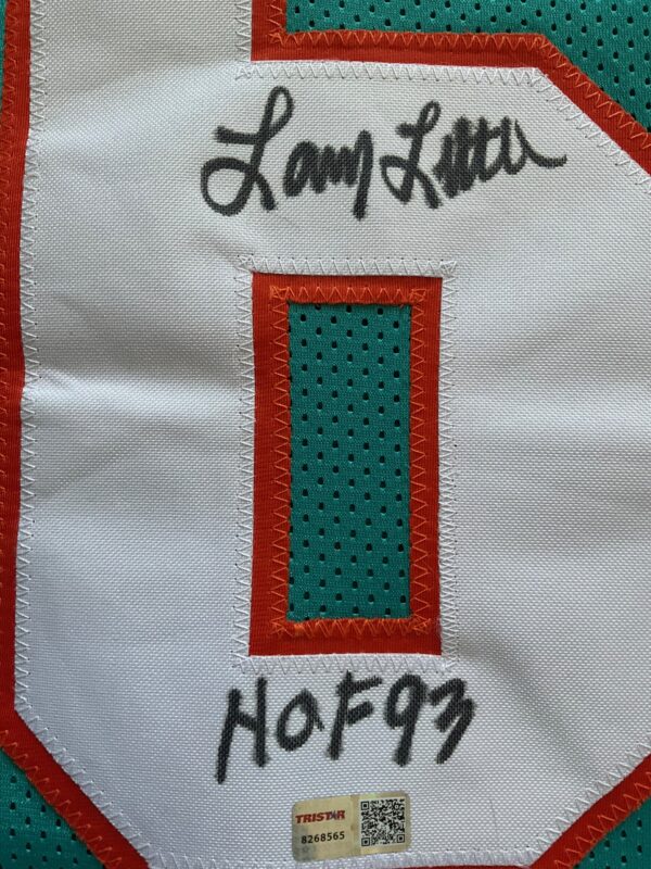 Larry Little Autographed Miami Dolphins HOF 93 Pro Style Jersey Tristar - Image 2