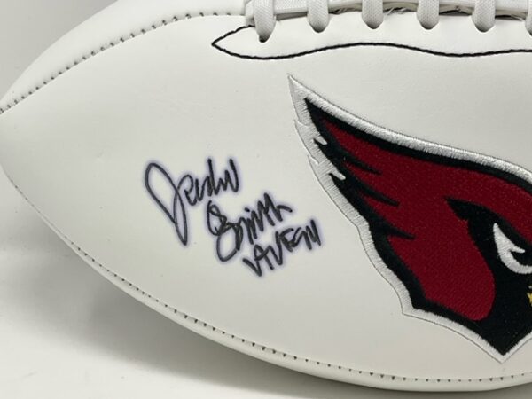 Jackie Smith Autographed St. Louis/Arizona Cardinals White Panel Football Schwartz - Image 2