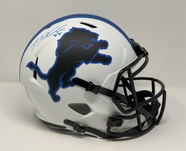 T.J. Hockenson Autographed Detroit Lions Full Size Lunar Eclipse Helmet Beckett