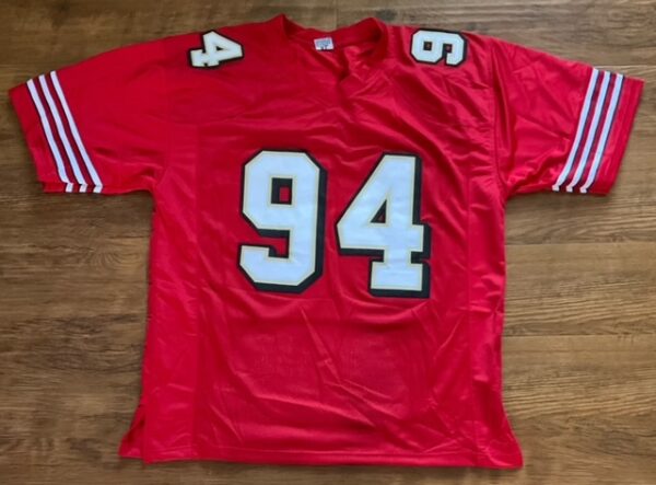 Charles Haley Autographed San Francisco 49ers Pro Style STAT Jersey JSA COA - Image 3