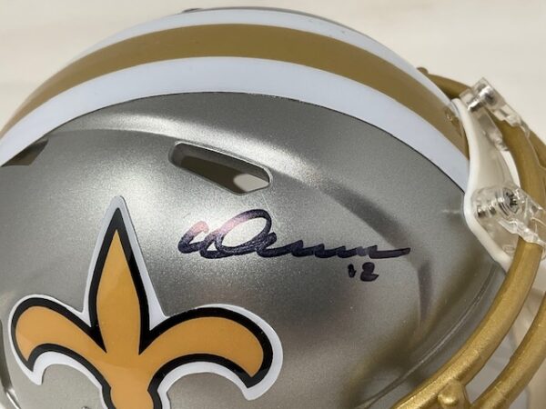 Chris Olave Autographed New Orleans Saints Mini FLASH Helmet Beckett - Image 2