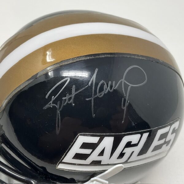 Brett Favre Autographed Southern Miss Golden Eagles College Mini Helmet JSA COA - Image 2