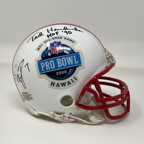 NFL 2008 Pro Bowl 3X Signed Roethlisberger, Hendricks, Okoye Mini Helmet JSA COA