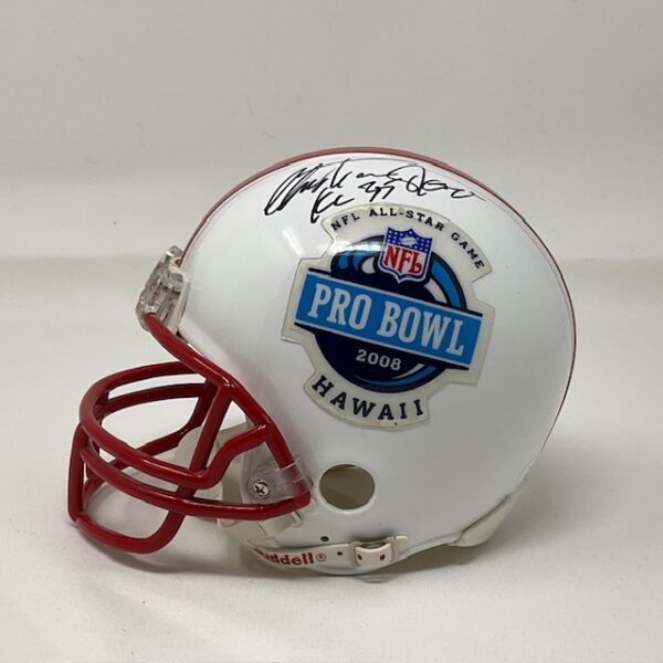 NFL 2008 Pro Bowl 3X Signed Roethlisberger, Hendricks, Okoye Mini Helmet JSA COA - Image 5