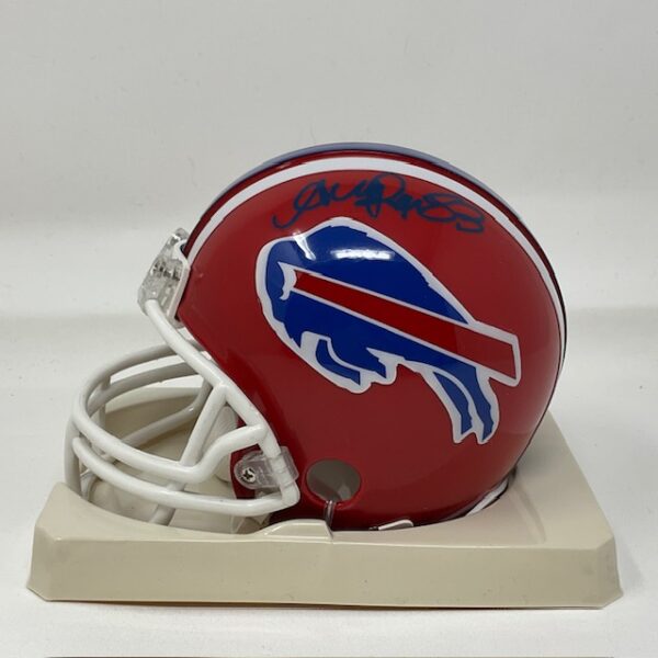 Thurman Thomas & Andre Reed Autographed Buffalo Bills Throwback Mini Helmet JSA COA - Image 3