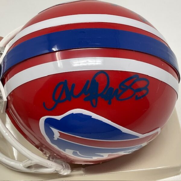 Thurman Thomas & Andre Reed Autographed Buffalo Bills Throwback Mini Helmet JSA COA - Image 4