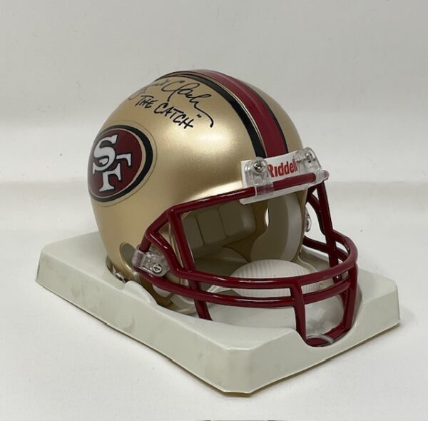 Dwight Clark Autographed San Francisco 49ers The Catch Mini Helmet JSA COA - Image 3