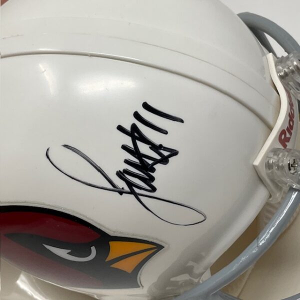 Larry Fitzgerald Autographed Arizona Cardinals Mini Helmet JSA COA - Image 2