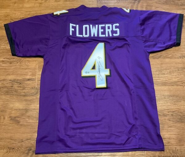 Zay Flowers Autographed Baltimore Ravens Pro Style Jersey Beckett