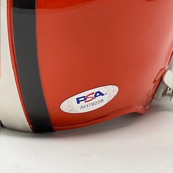 Jim Brown Autographed Cleveland Browns Mini Throwback Helmet PSA - Image 5