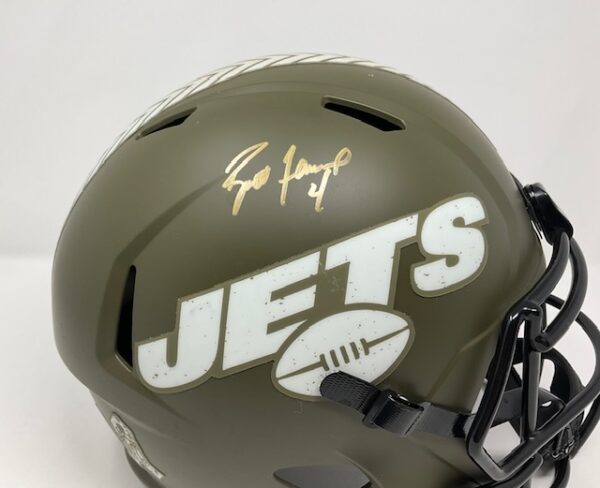 Brett Favre Autographed New York Jets Full Size Salute to Service Helmet RADTKE - Image 2