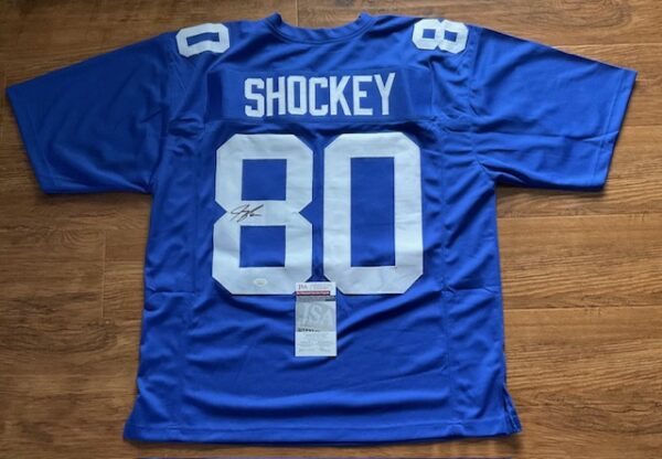 Jeremy Shockey Autographed New York Giants Pro Style Jersey JSA COA