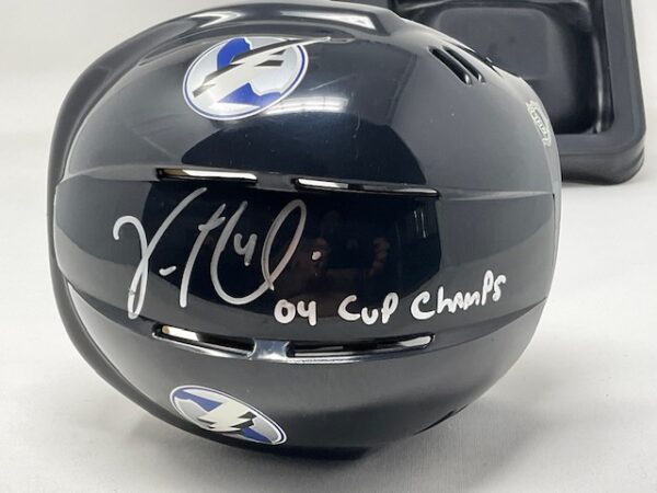 Vincent Lecavalier Autographed Tampa Bay Lightning Bauer Mini Hockey Helmet JSA COA - Image 2