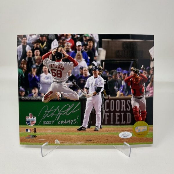 Jonathan Papelbon Autographed Boston Red Sox 2007 Champs 8X10 Photo JSA COA