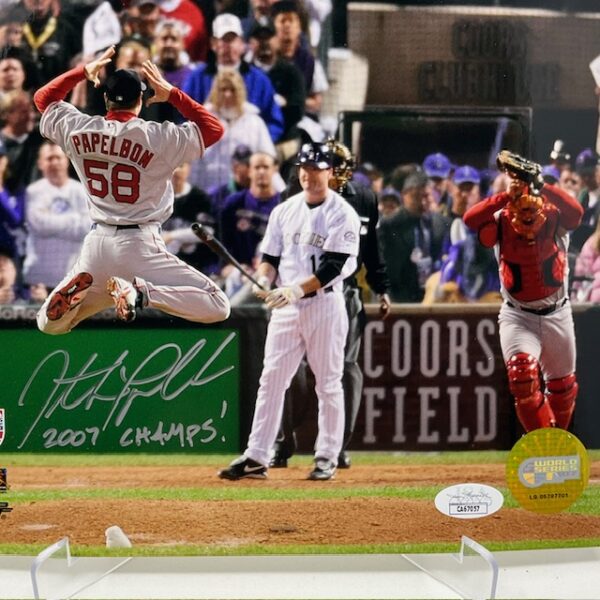 Jonathan Papelbon Autographed Boston Red Sox 2007 Champs 8X10 Photo JSA COA - Image 2