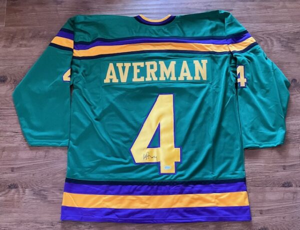 Matthew Doherty Autographed Les Averman The Mighty Ducks Movie Style Jersey JSA