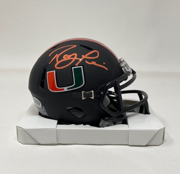 Ray Lewis Autographed Miami Hurricanes Riddell Mini Speed Helmet Beckett COA