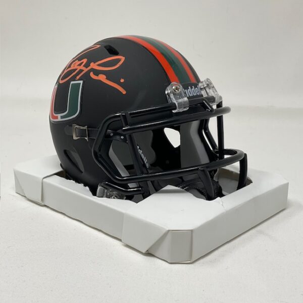 Ray Lewis Autographed Miami Hurricanes Riddell Mini Speed Helmet Beckett COA - Image 3