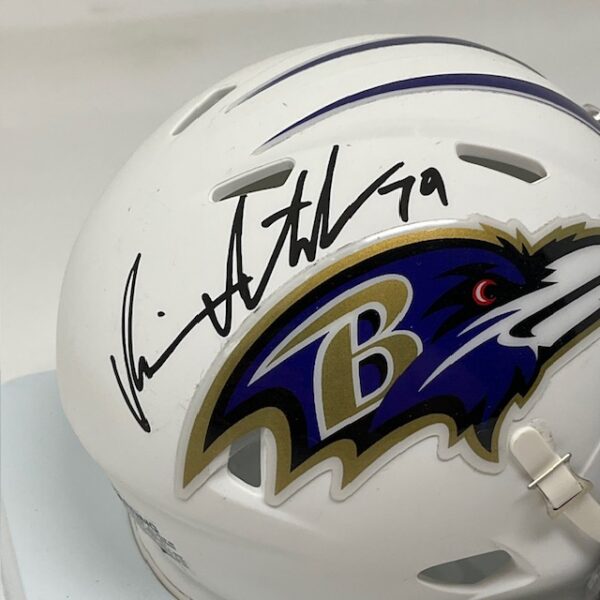 Ronnie Stanley Autographed Baltimore Ravens Speed Mini Helmet JSA COA - Image 3