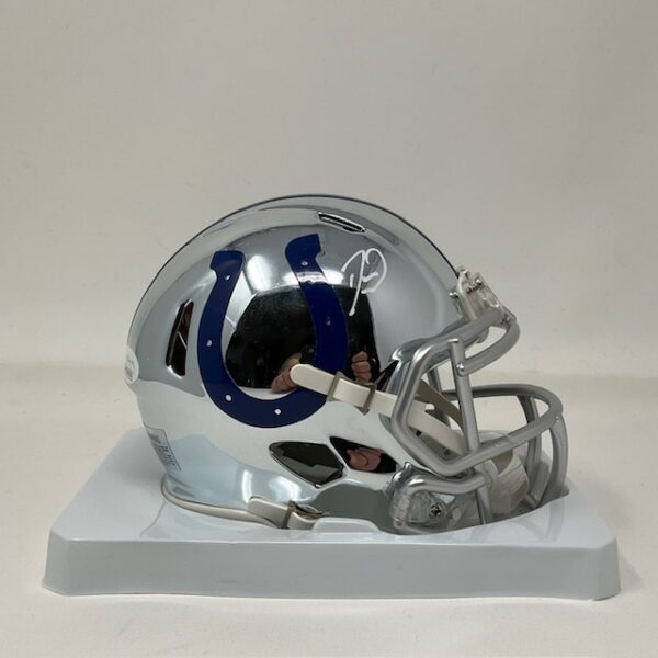 Darius Leonard Autographed Indianapolis Colts Chrome Mini Helmet JSA COA