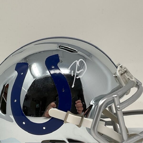 Darius Leonard Autographed Indianapolis Colts Chrome Mini Helmet JSA COA - Image 4