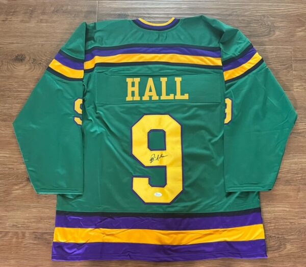 Brandon Adams Autographed Jesse Hall The Mighty Ducks Movie Style Jersey JSA