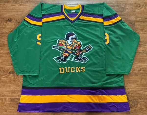 Brandon Adams Autographed Jesse Hall The Mighty Ducks Movie Style Jersey JSA - Image 4