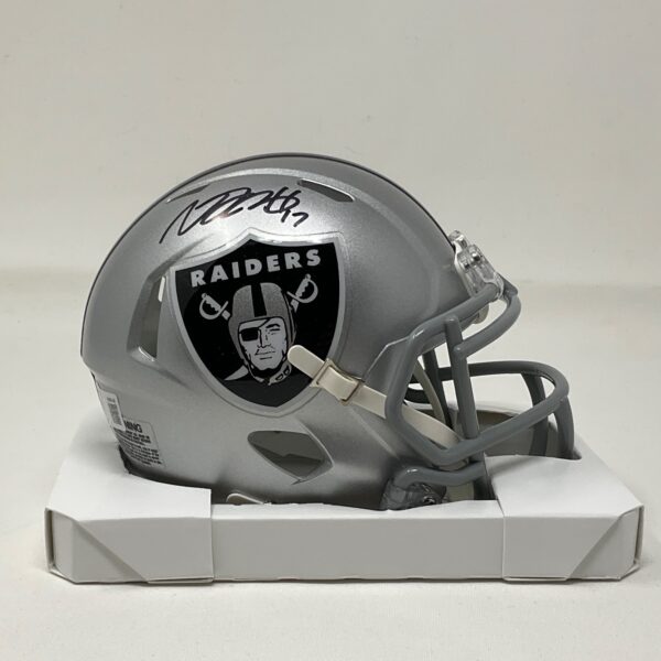 Davante Adams Autographed Las Vegas Raiders Mini Speed Helmet Beckett - Image 2