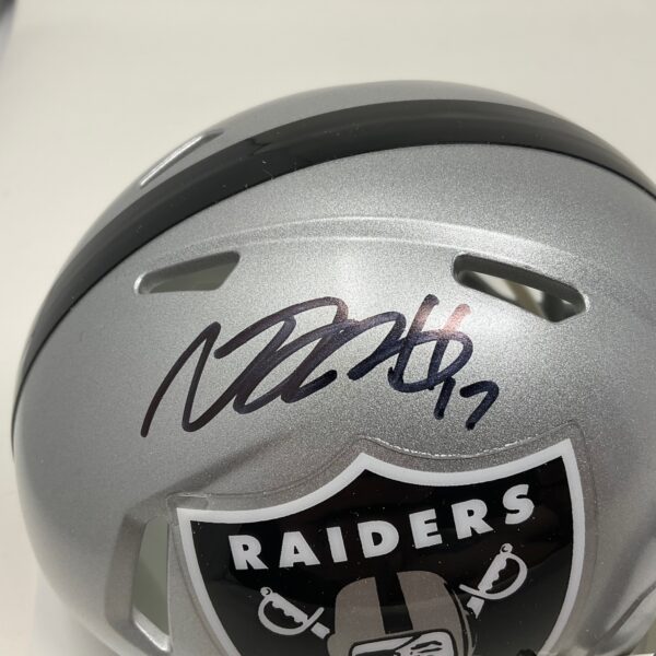 Davante Adams Autographed Las Vegas Raiders Mini Speed Helmet Beckett - Image 3