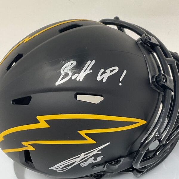 Joshua Palmer Autographed Los Angeles Chargers Mini Eclipse Helmet JSA COA - Image 4