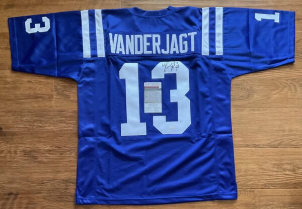 Mike Vanderjagt Autographed Indianapolis Colts Pro Style Jersey JSA COA