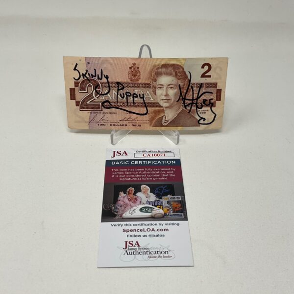 Nivek Ogre Autographed Skinny Puppy Canadian Two Dollar Bill JSA COA