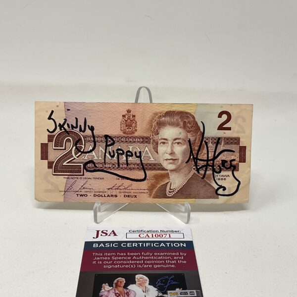 Nivek Ogre Autographed Skinny Puppy Canadian Two Dollar Bill JSA COA - Image 2