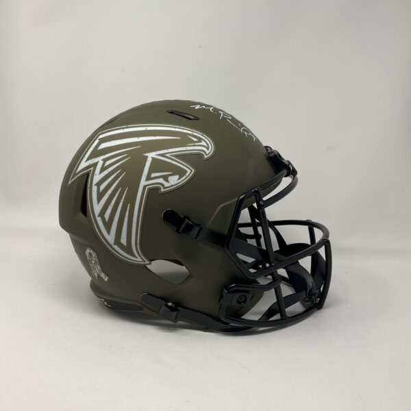 Michael Penix Jr. Autographed Atlanta Falcons Full Size Salute to Service Speed Helmet Beckett