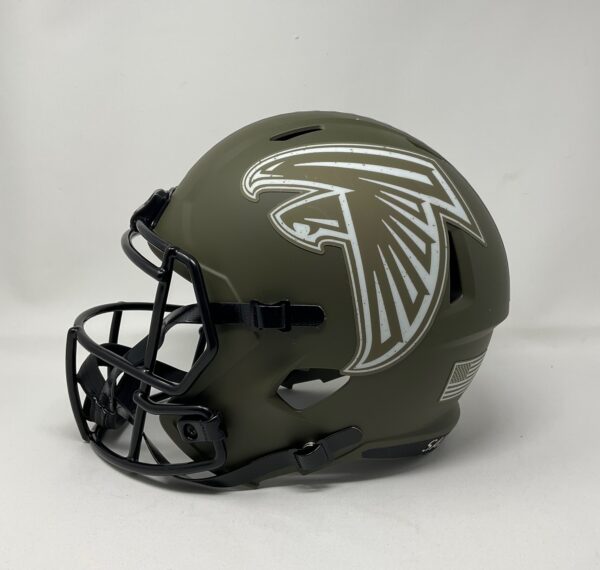 Michael Penix Jr. Autographed Atlanta Falcons Full Size Salute to Service Speed Helmet Beckett - Image 5
