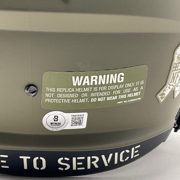 Michael Penix Jr. Autographed Atlanta Falcons Full Size Salute to Service Speed Helmet Beckett - Image 8