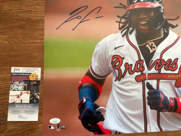Ronald Acuna Autographed Atlanta Braves 16X20 Photo JSA COA - Image 3
