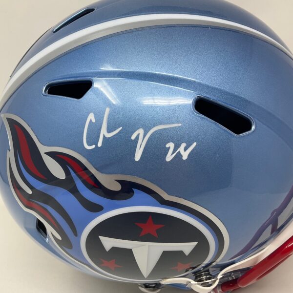 Chris Johnson Autographed Tennessee Titans Full Size FLASH Helmet Beckett - Image 2